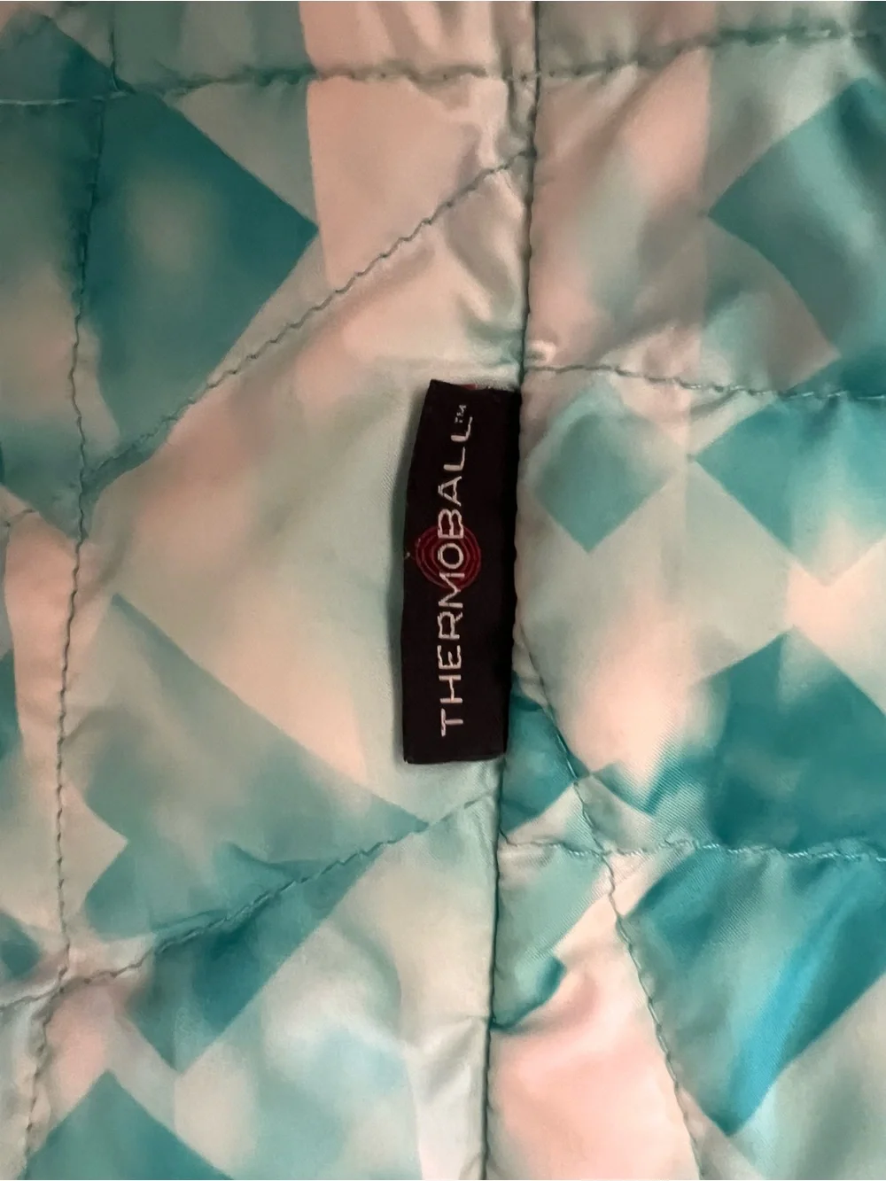 The North Face Girls' Large Aqua Geo-Print Thermoball Jacket